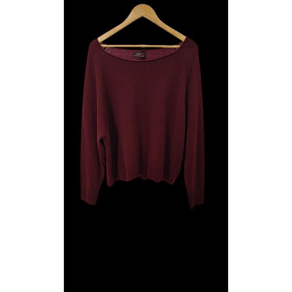 Quince Sweaters - Quince Mongolian Cashmere Boatneck Sweater Rich Burgundy Sleeved Top XL